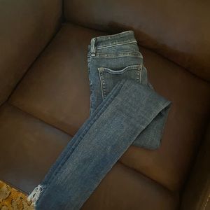 Abercrombie & Fitch jeans distressed at the bottom only